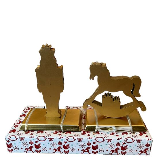 Sugarplum Dreams Beaded Stocking Holders Nutcracker & Pony Viral Christmas New - Picture 7 of 9